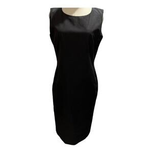 Jil Sander‎ Women's Sleeveless Sheath Dress Black Pin Hole Design Sz Lg/US 8/40